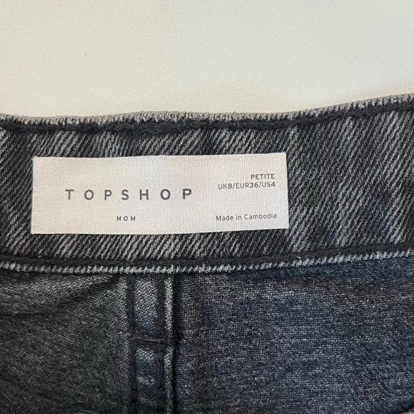 Topshop Denim A-line Mom Short in Washed Black - Picture 11 of 13